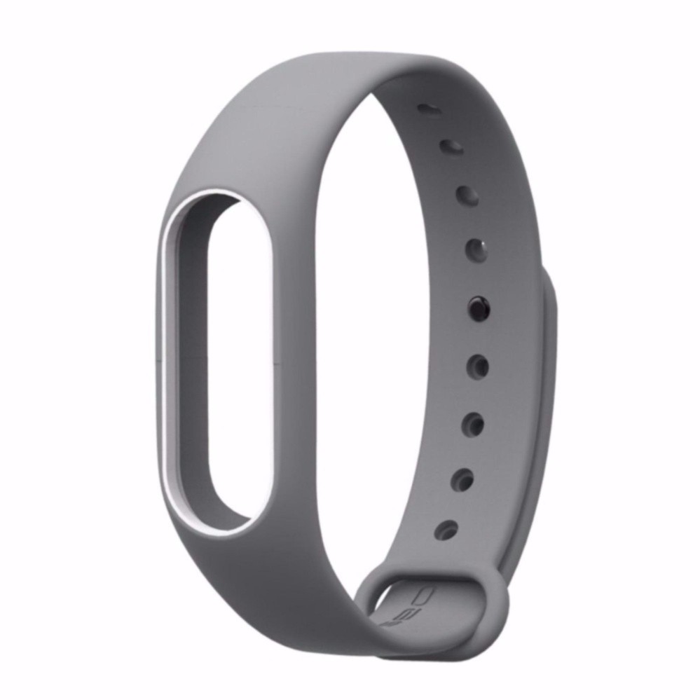 [Mã ELFLASH3 hoàn 10K xu đơn 20K] Vòng đeo tay thay thế cho Xiaomi Miband 2_ Xám viền trắng