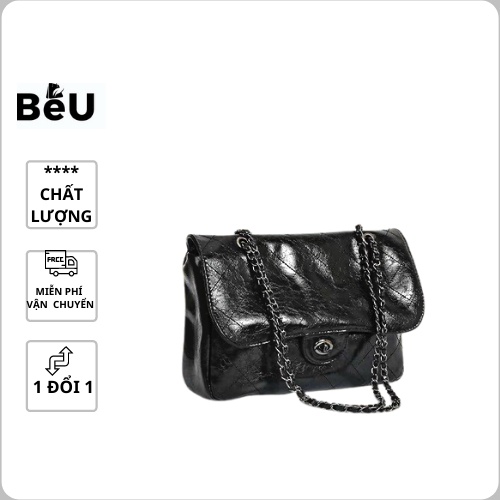 Túi đeo chéo nữ Zara chần ô da bóng phom to đi làm văn phòng công sở