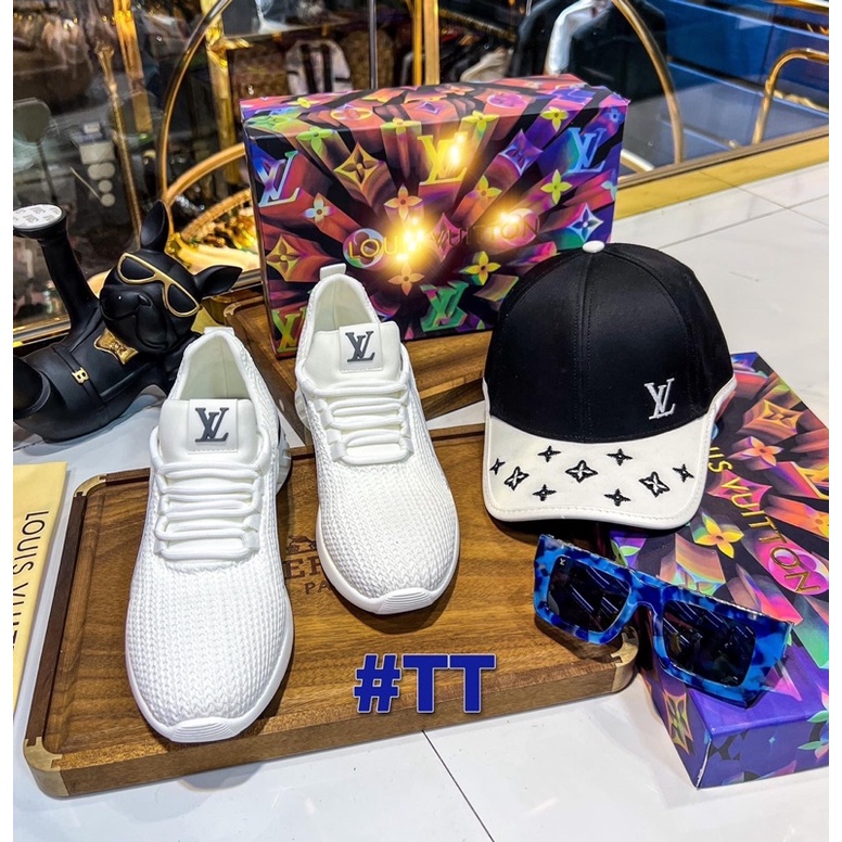💥HÀNG 1:1💥Giày L.V Sport vải gai lỗ phối da nhập khẩu_Giày thể thao Snea.ker L.V đế cao đúc vận động mạnh-Hàng xuất khẩu