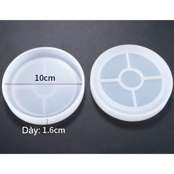 Khuôn silicon đổ resin hình lót ly tròn 10cm