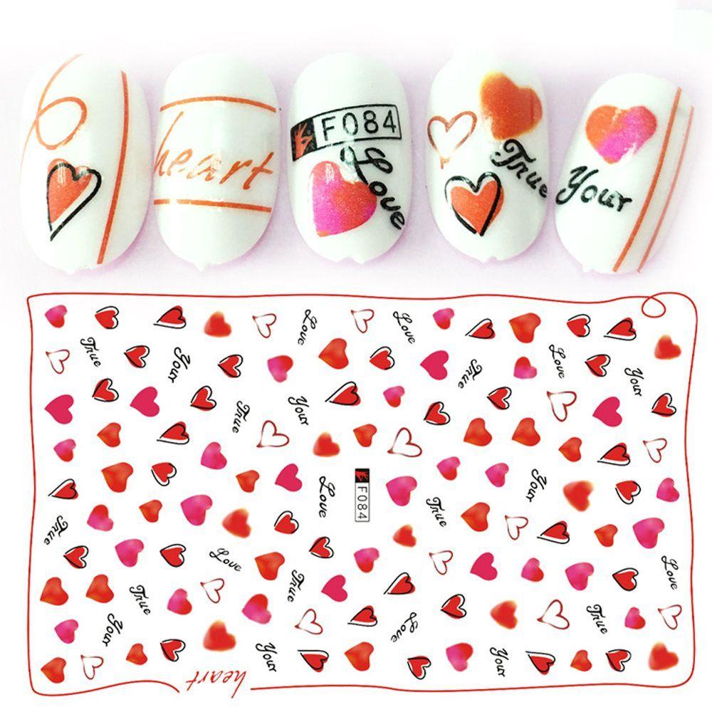 OCEANMAP Miếng Dán Trang Trí Móng Tay Chống Nước Tự Dính Họa Tiết Hoa Hồng Valentine Dễ Thương Dành Cho Nữ