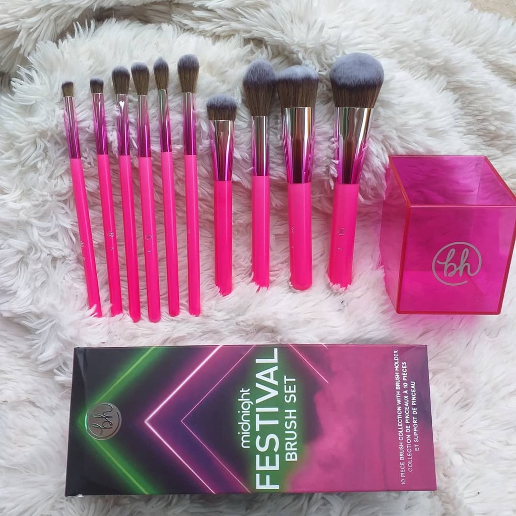 Set Cọ 10 Cây Kèm Hộp BH COSMETICS Midnight Festivak Brush Set