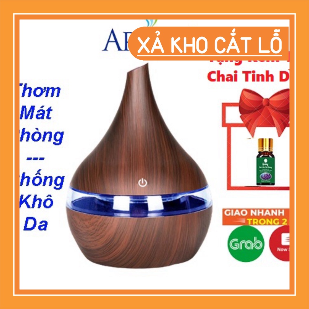 Máy khuếch tán tinh dầu tạo độ ẩm không khí bằng sóng siêu âm có đèn LED(tặng kèm tinh dầu Chọn loại inbox SHop))