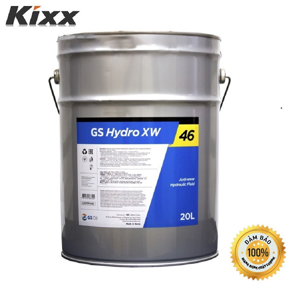Dầu Thủy lực Chống ăn mòn, Hiệu năng rất tốt Kixx Hydro XW 46 ISO VG 46 – 20 Lít ổn định nhiệt và độ bền ôxy hoá cao.