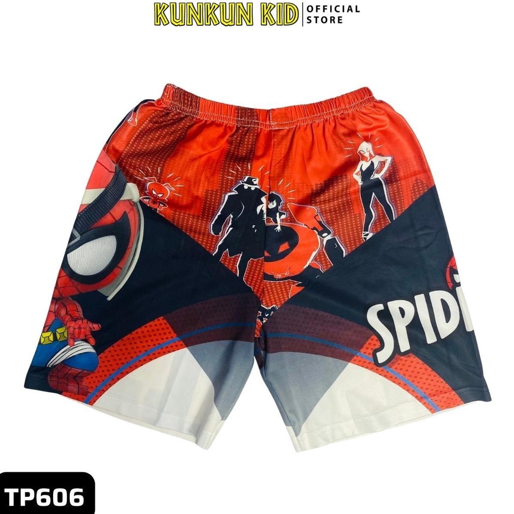 Quần áo bé trai Kunkun Kid TP606 thun lạnh in 3d hình người nhện spiderman