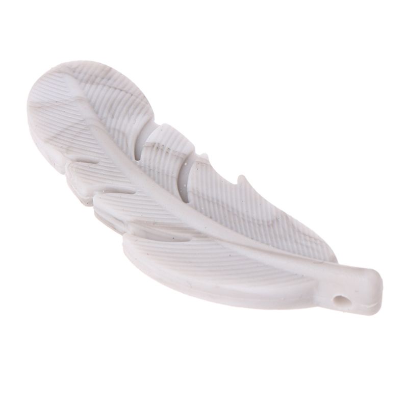 Đồ Chơi Gặm Nướu Bằng Silicone Phối Lông Vũ Handmade Dành Cho Trẻ Em