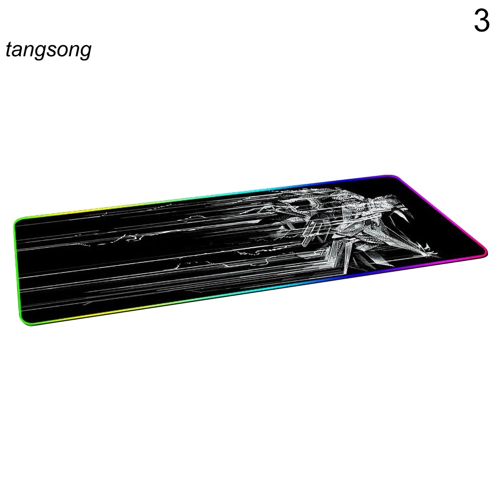 Tang_ LED RGB Backlight Map Snow Lion Light Pattern Desktop Gaming Mouse Pad Cushion