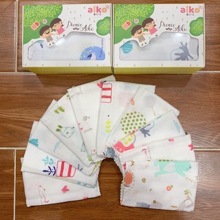 Khăn sữa, khăn xô, khăn lau mặt in hình cao cấp cho bé - Aiko