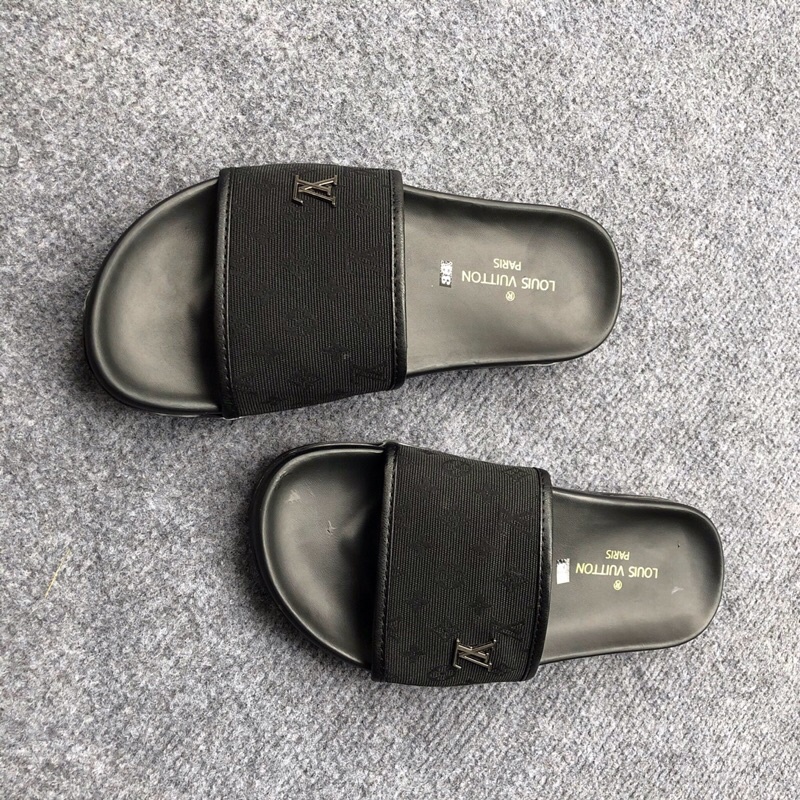 Dép lê nam quai chéo LV vân caro, dép quai chéo, dép nam đẹp