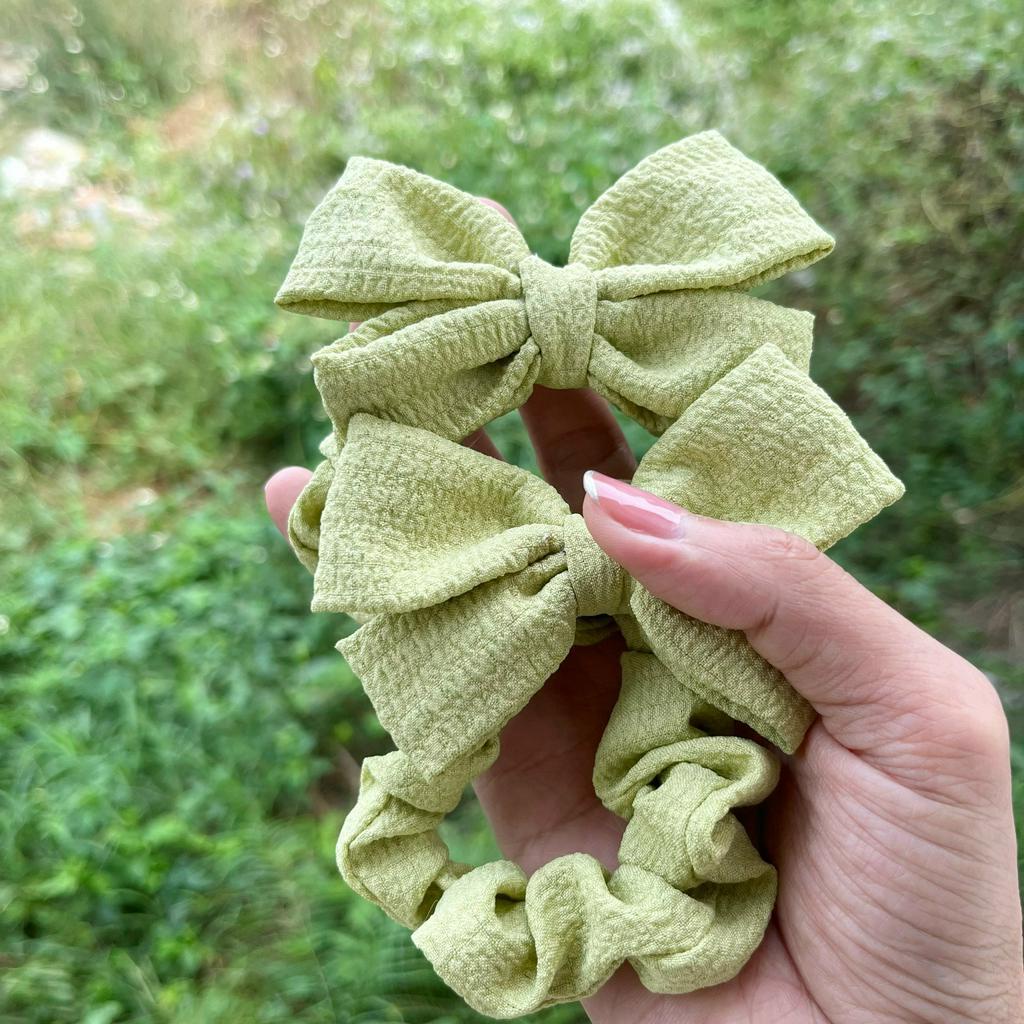 Cột tóc, buộc tóc Scrunchies phối nơ phong cách Hàn Quốc xinh xắn SHOP5SAO