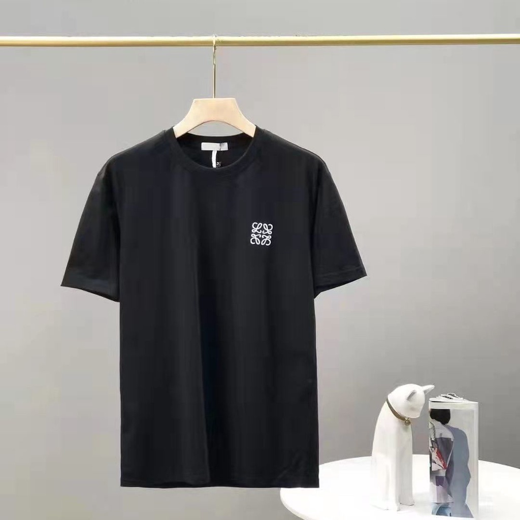 Áo Thun Cotton Tay Ngắn Cổ Tròn Dáng Rộng Thêu logo Thời Trang Mùa Hè Dành Cho Nam Và Nữ