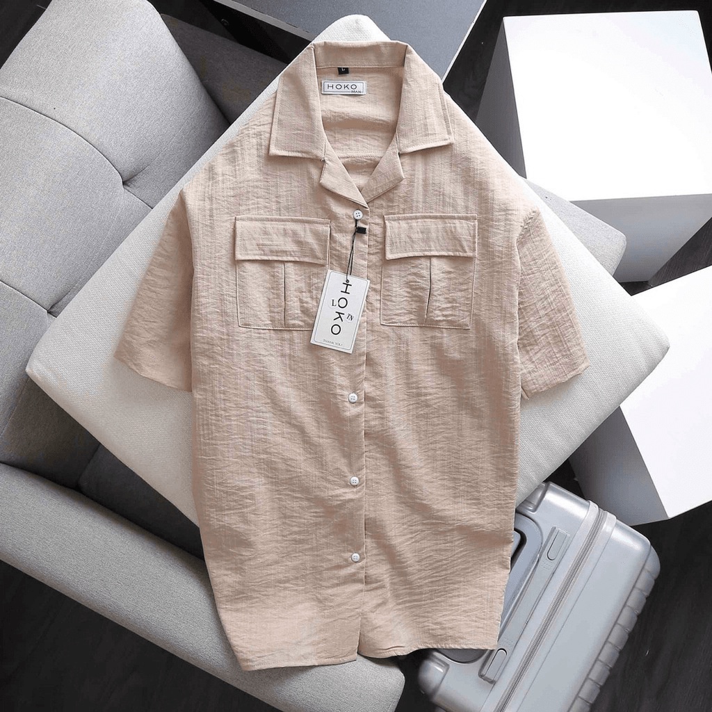 Áo sơ mi nam vải đũi ngắn tay chất đũi siêu xịn cho ae thời trang phong cách mới KME FASHION