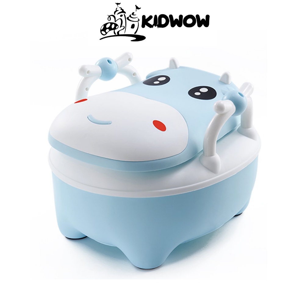 Bô Vệ Sinh Trẻ Em KIDWOW Hình Bò Có Tựa Lưng, Tay Vịn, Lót Da PVC, PU Cho Bé Từ 12 Tháng Đến 6 Tuổi