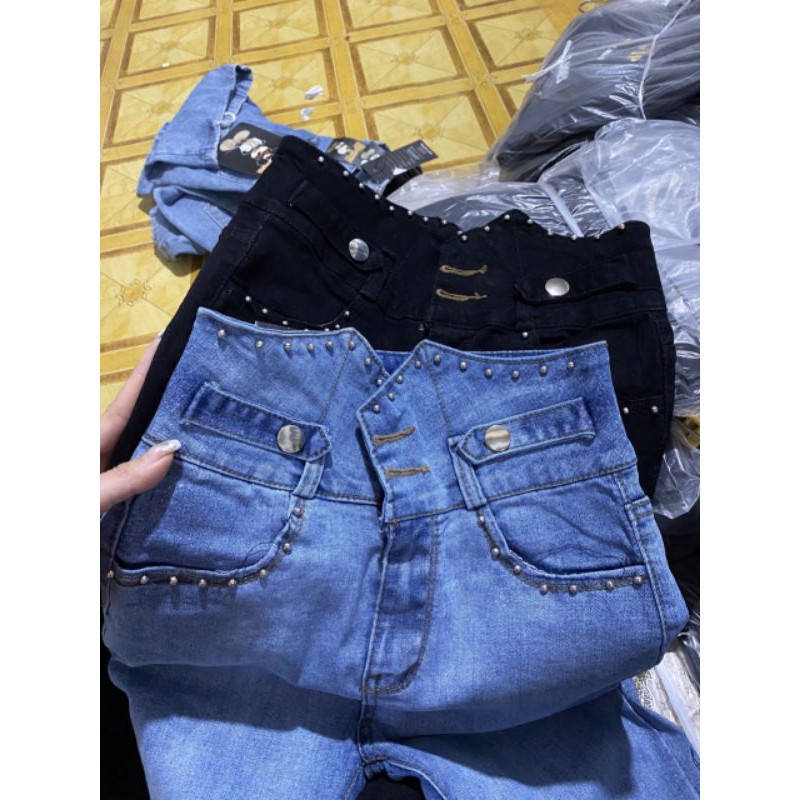 Quần jeans gân cạp cao hàng đẹp (video+ảnh thật) loại tốt freeship