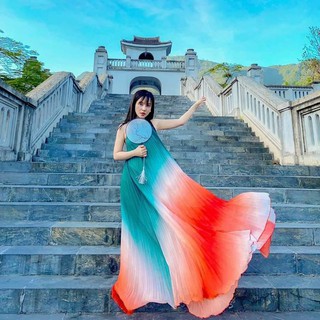 Maxi yếm dập li ombre cầu vồng cao cấp 🌈🌈