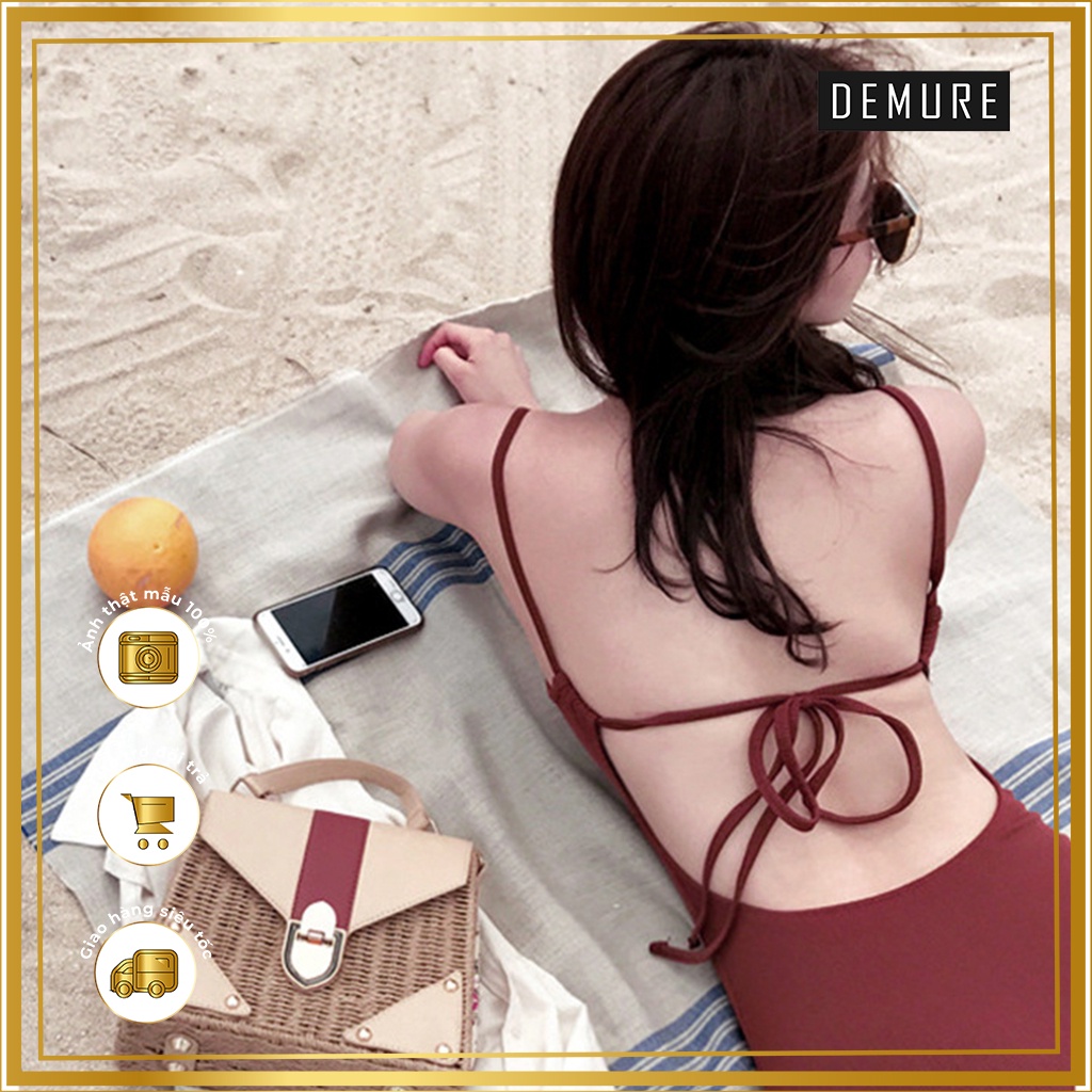 Bikini một mảnh basic thiết kế khoe lưng - Đồ bơi nữ cao cấp DEMURE