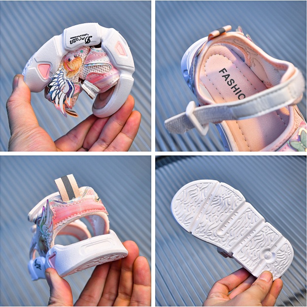 SUGE Xăng đan Công Chúa In Họa Tiết Bướm Hoạt Hình Dễ Thương Dành Cho Bé Gái