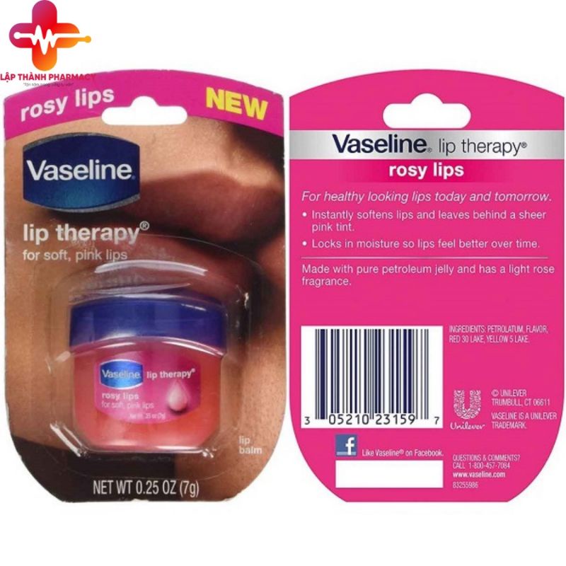 Son dưỡng môi chống nẻ làm hồng môi Vaseline rosy lips 7g
