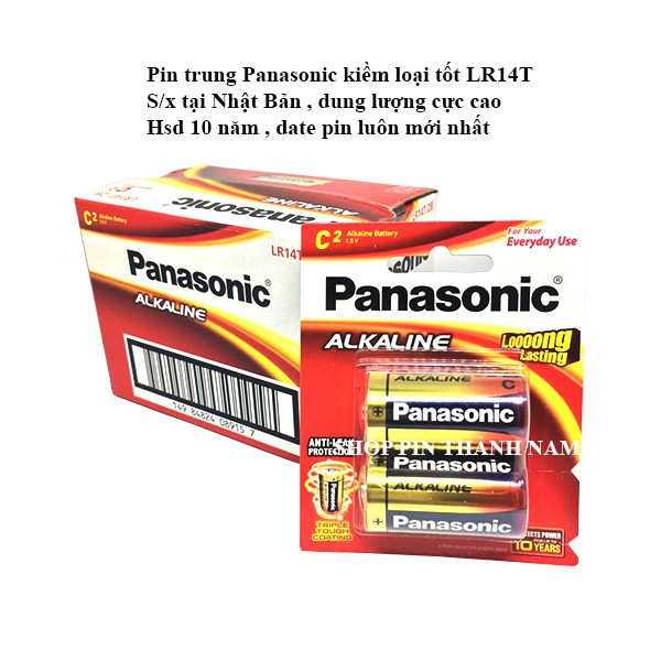 Pin Trung Panasonic alkaline LR14T chính hãng sản xuất tại Nhật Bản