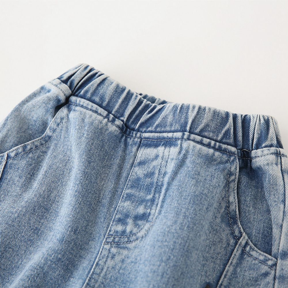 Quần Jeans Thêu Hình Thời Trang Cho Bé Trai