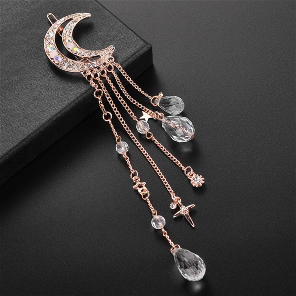 Kẹp TóC HìNh MặT Trăng ĐíNh Kim Cương Giả ThờI Trang Cho Nữ