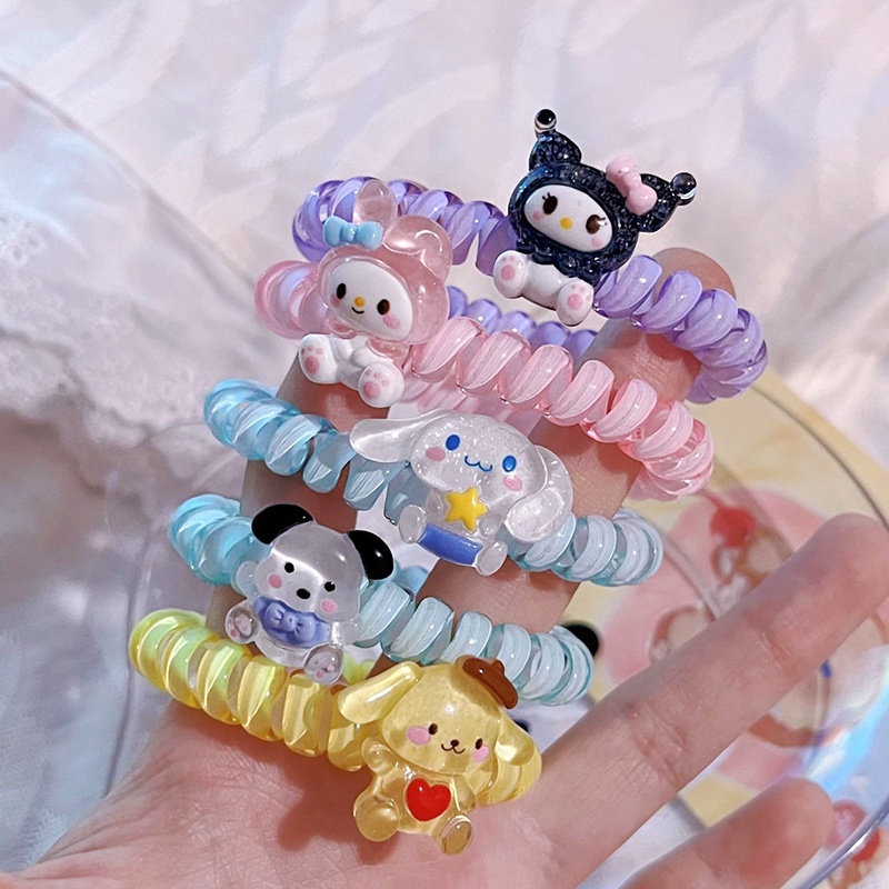 ✨✨Sanrio dây buộc tóc Vòng Tay Dây Cao Su Nhỏ Nhắn Đa Năng Họa Tiết Hoạt Hình Dễ Thương Cho Nữ