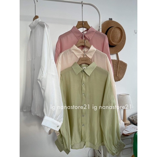 Áo sơ mi voan tơ dài tay Nana21 Nanastore21