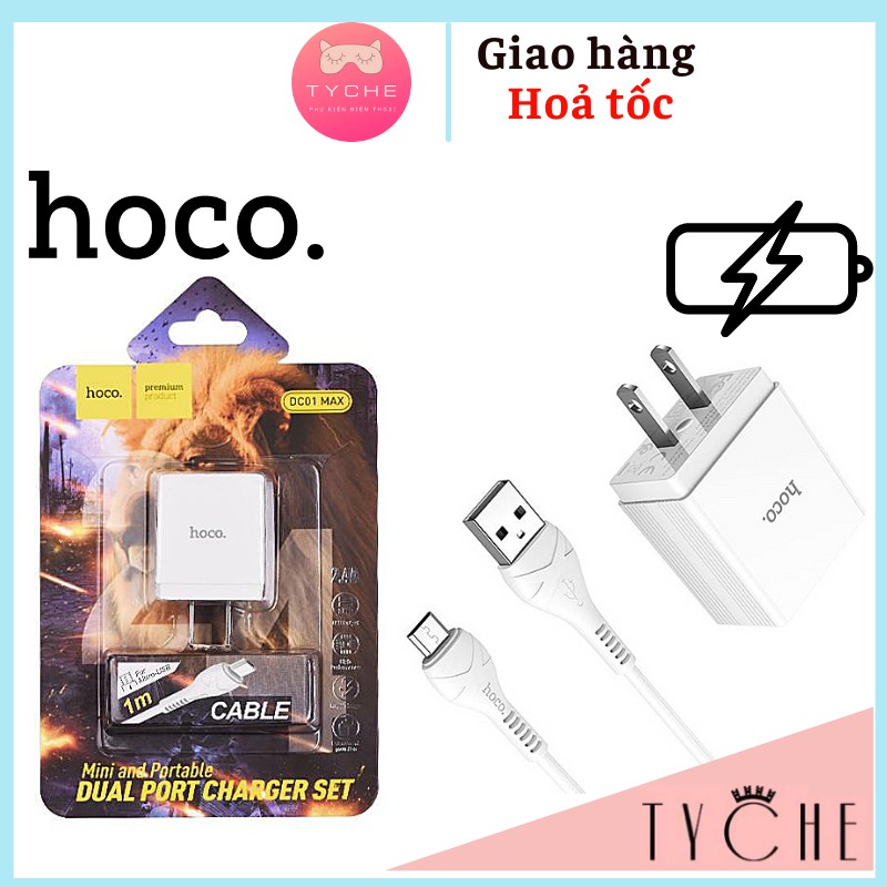 Bộ củ cáp sạc HOCO DC01 Max Micro USB Chính hãng Giá tốt