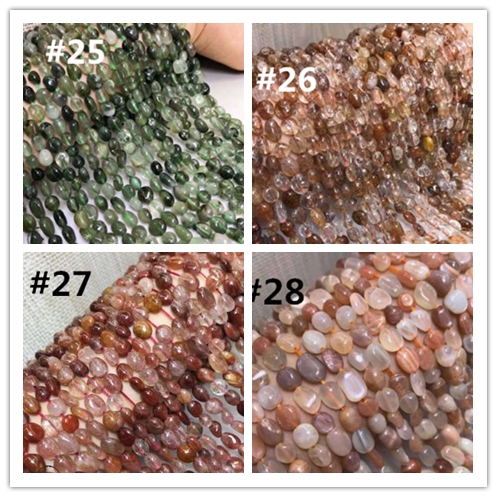 Chuỗi Hạt Đá Tự Nhiên Kích Thước 6-10mm  cho làm dây chuyền/ vòng tay DIY