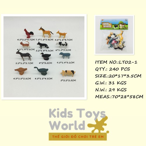 Set 14 mô hình đồ chơi các con vật bằng nhựa PVC dành cho các bé, Đồ Chơi An Toàn Giúp Bé Học Được nhiều điều thú vị