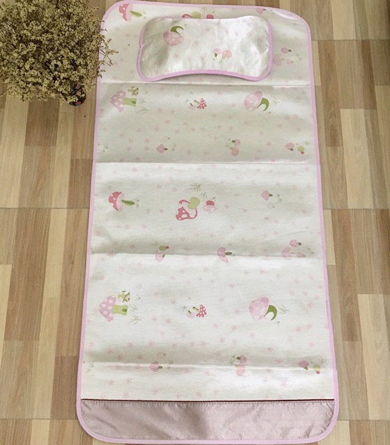 Ninikids: Chiếu, gối lụa điều hoà cho trẻ em ( 60*120cm)