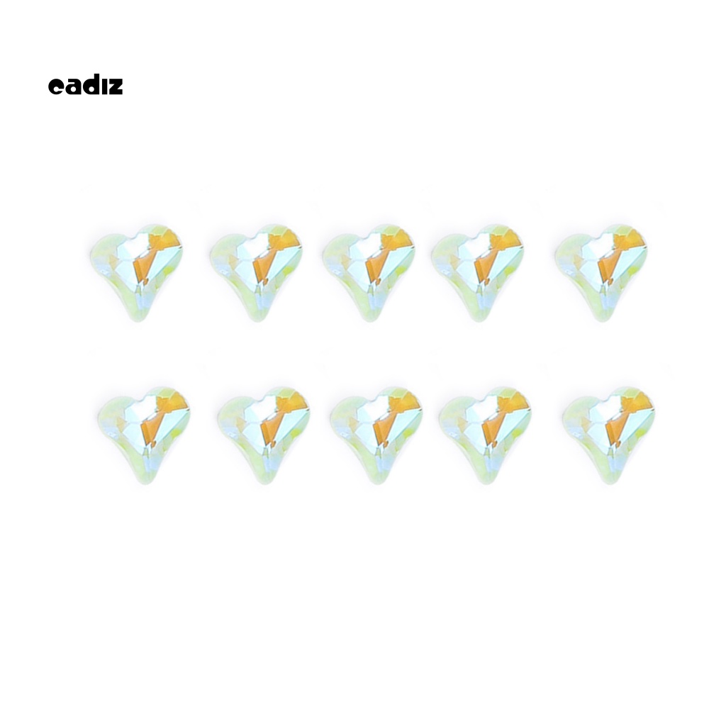 Bộ Phụ Kiện Đính Đá Trang Trí Móng Tay Hình Trái Tim Nhiều Màu Chống Rơi