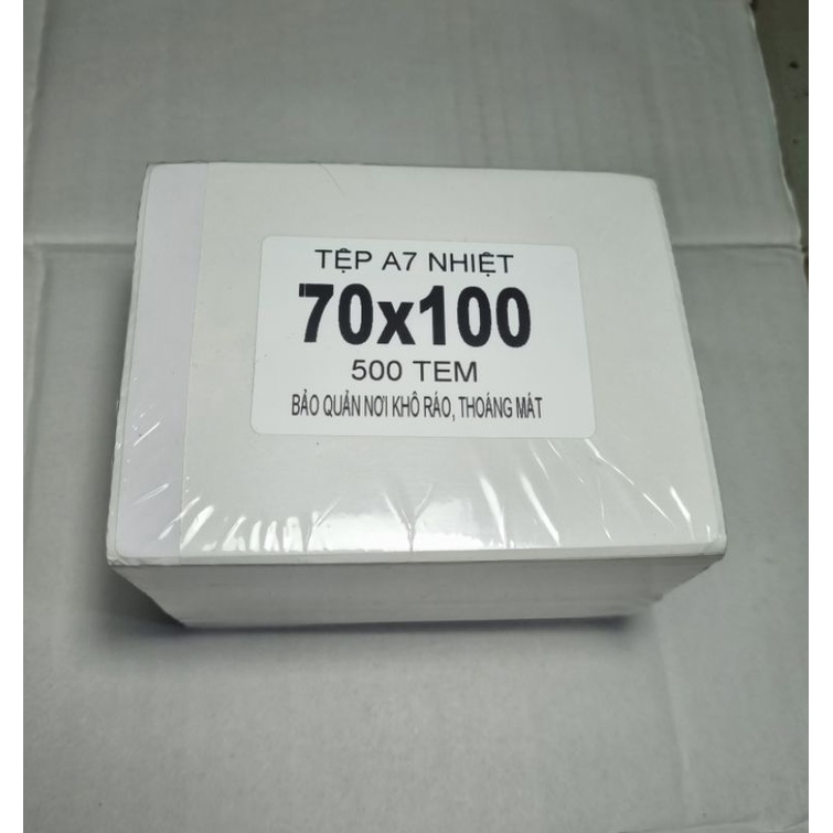 Giấy in nhiệt 70x100.75x100 .80x100.100x150 dạng tập .xếp 500tem dùng cho máy in nhiệt shoptida. HPRT .SP46.XP-DT108B
