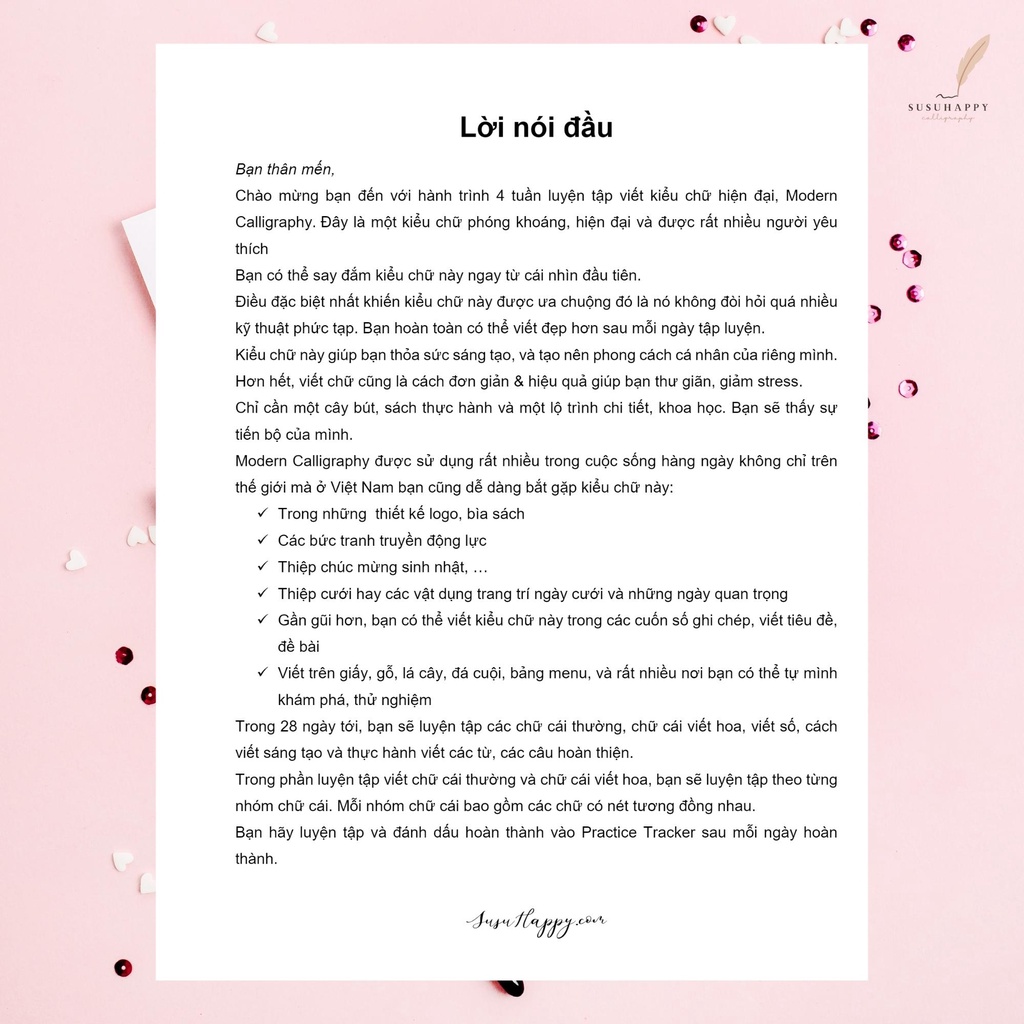 Workbook 28 Ngày Luyện Modern Calligraphy Phong Cách Hand-Lettering, Bullet Journal