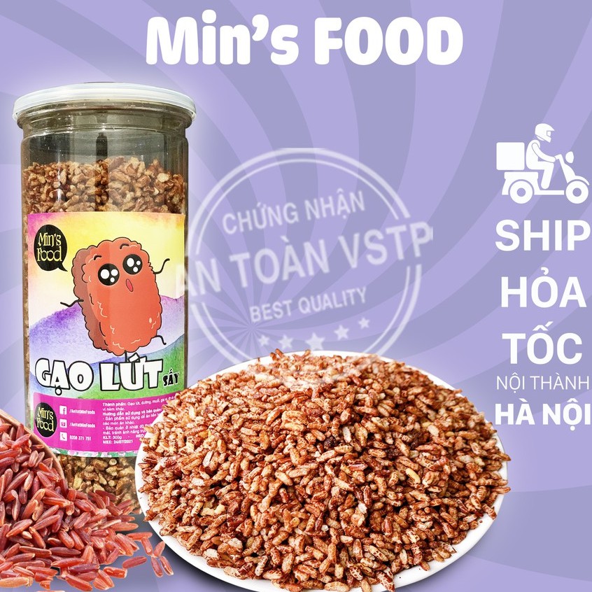 Gạo lứt sấy gia vị 300g ăn vặt Min's food giòn ngon đảm bảo chất lượng