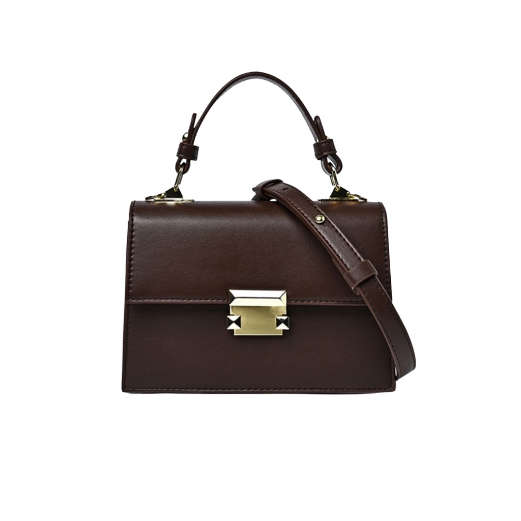 Túi xách, túi xách nữ công sở da mịn khoá gài size 20 - TXN026