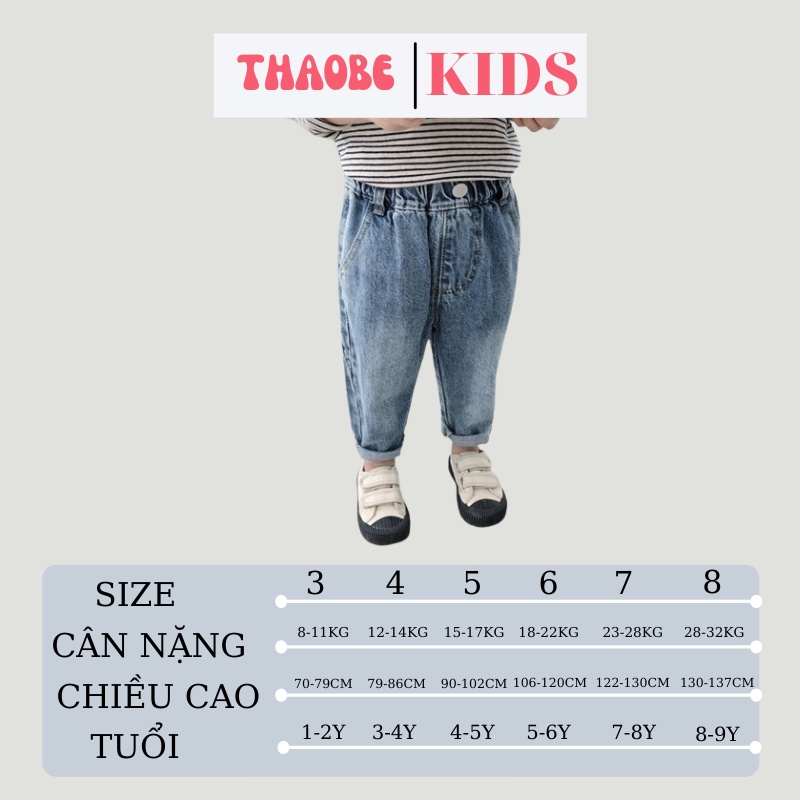 Quần Jean Bé Trai Và Bé Gái, Quần Bò Cho Bé Cân Nặng Từ 8-32kg Thời Trang Trẻ Em THAOBE KIDS