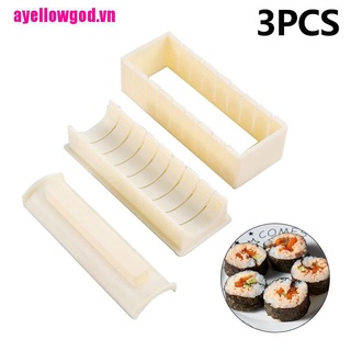 Bộ 3 dụng cụ khuôn làm cơm cuộn Sushi Nhật Bản