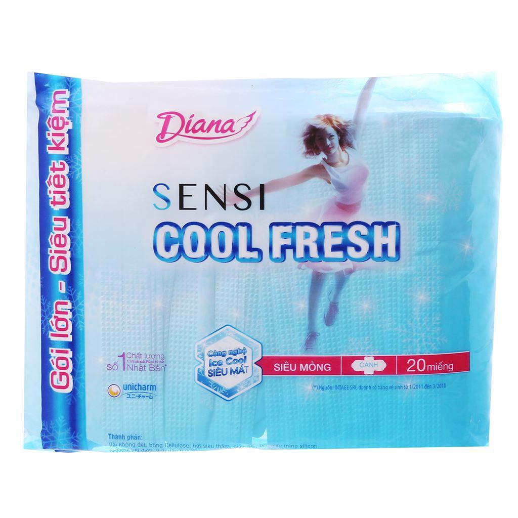 Băng vệ sinh Diana Sensi Cool Fresh siêu mỏng cánh - Gói 20 miếng
