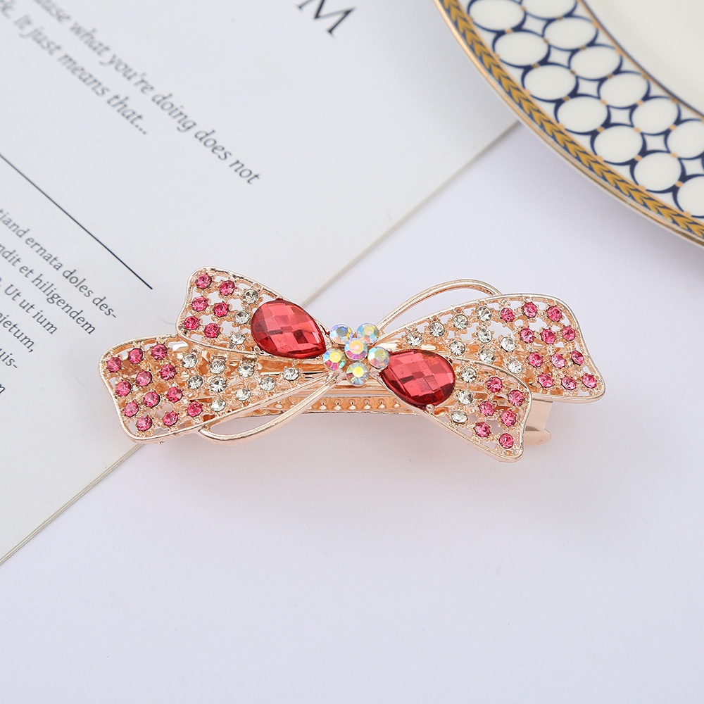 Kẹp đuối tóc hình nơ đính đá cho nữ_Mẫu mới