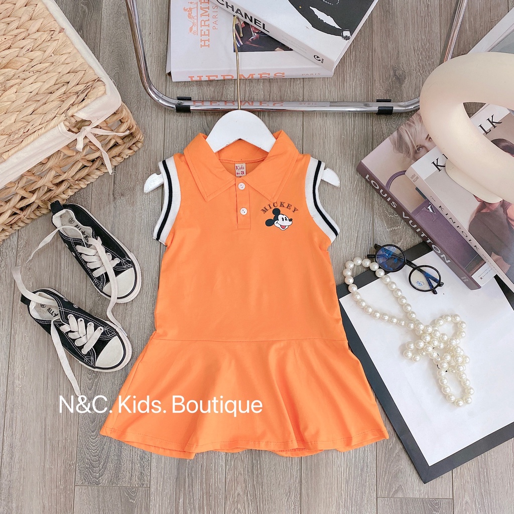 Váy bé gái cố trụ sát nách mickey 5 mầu XHN958