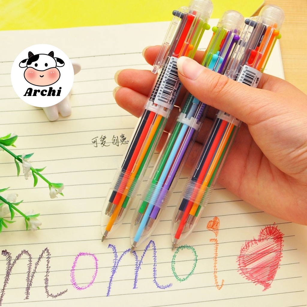 Bút bi hàn quốc ngòi 0.5mm 6 màu cao cấp big pen