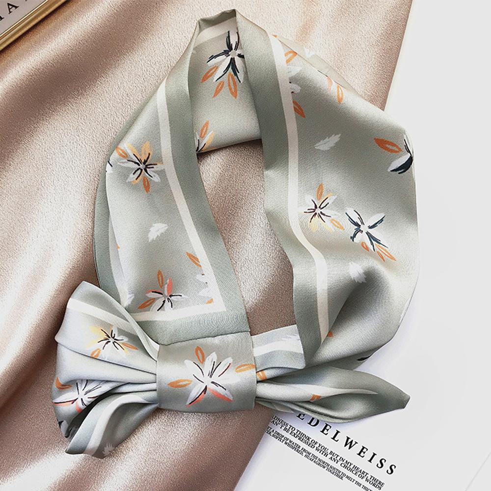 Khăn Trùm Đầu Bằng Lụa Satin In Họa Tiết Hoa Mới Cho Nữ