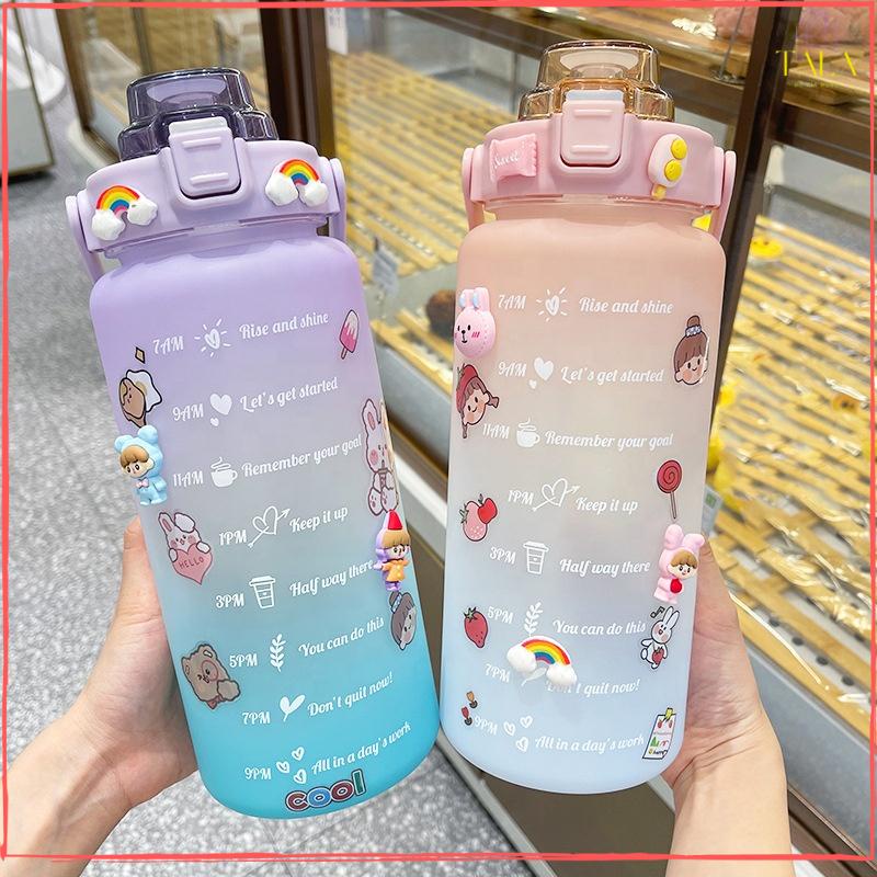 Bình Nước Chia Giờ Nhắc Uống Nước 2 Lít- Bình Nước Siêu Tiện Dụng