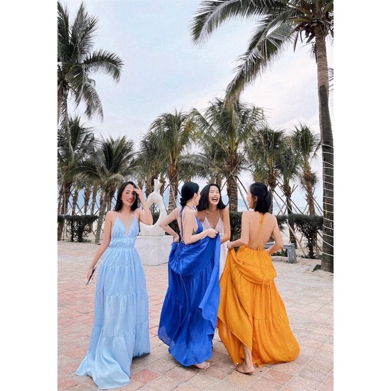 Đầm maxi đũi hở lưng xinh sexy kèm ảnh thật