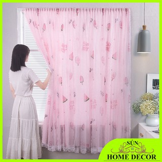 [NHIỀU SIZE] Rèm Cửa Sổ Phòng Ngủ Dán 2 Lớp Hoạ Tiết Sao Long Lanh Tiện Lợi Không Cần Khoan Tường Dễ Vệ Sinh - Rèm cửa