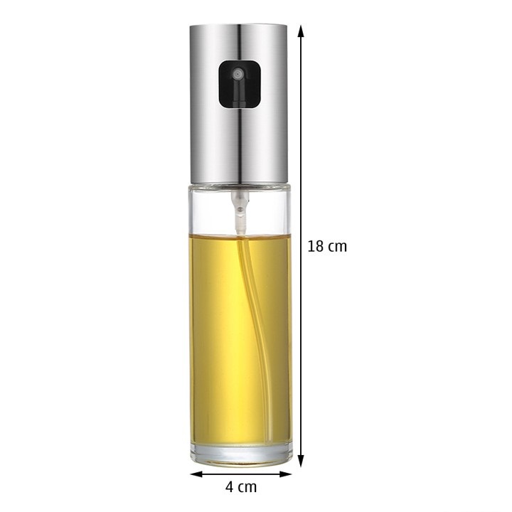 Bình Xịt Dầu Ăn Bằng Thủy Tinh Phun Sương Cao Cấp 100ml Tiện Lợi Sử Dụng Cho Các Món Nướng, Chiên,Xào