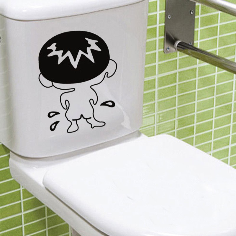 Decal dán toilet ngộ nghĩnh dễ thương, trang trí bồn cầu hình em bé AmyShop