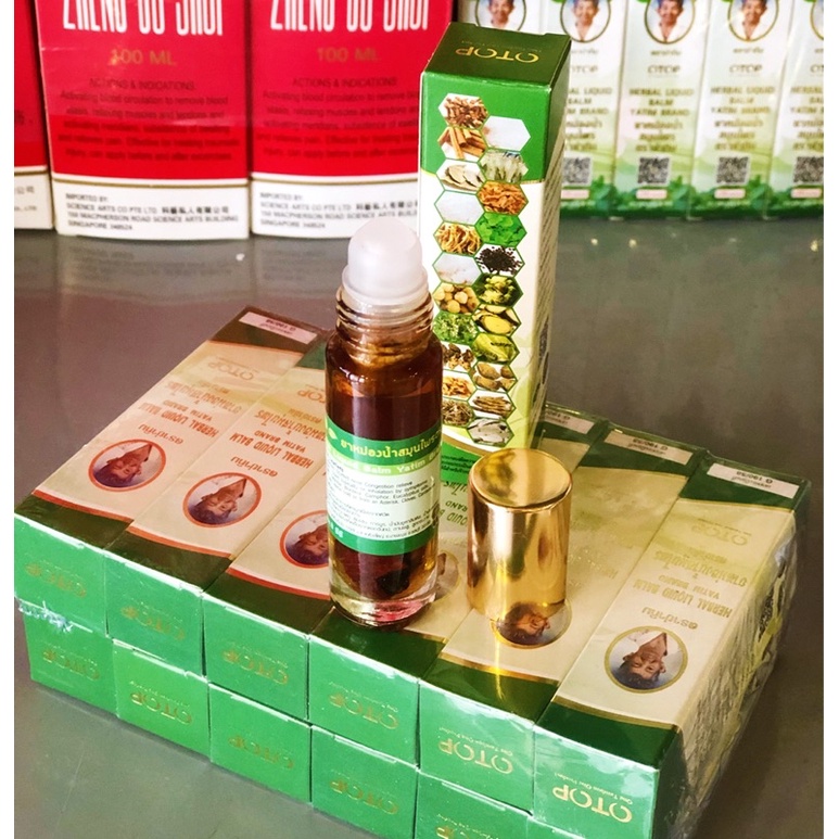 DẦU LĂN THẢO DƯỢC THÁI LAN OTOP HERBAL LIQUID BALM 8ML
