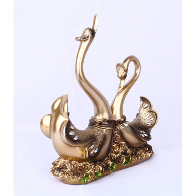 tượng thiên nga. decor trang trí. nội thất trang trí. tượng thiên nga trang trí phòng khách. set tượng thiên nga.